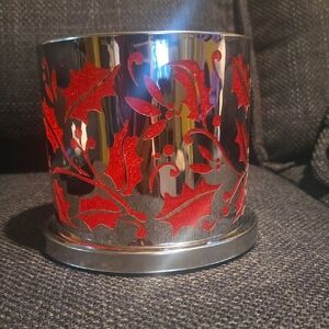 PartyLite Festive Red and Silver Candle Holder